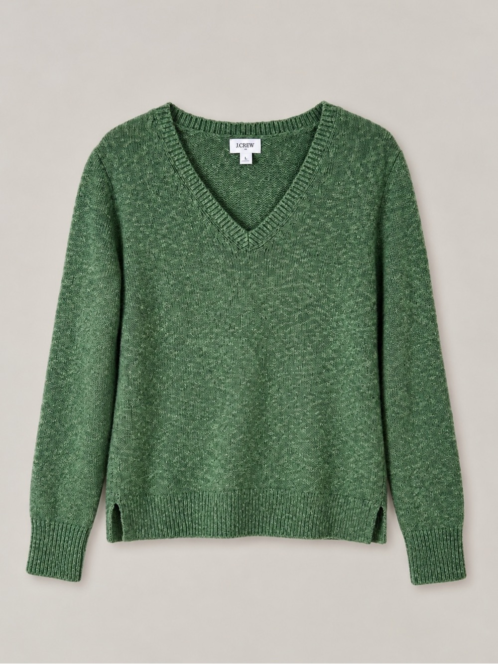 J Crew Womens Kelly Green Sweater Medium Light Weight Scandi Preppy Layers